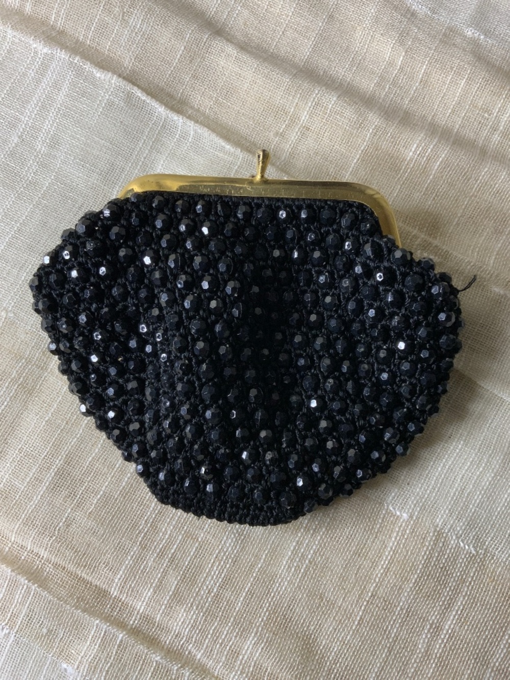 Vintage Mademoiselle Hand-Beaded Small Clutch Purse.
